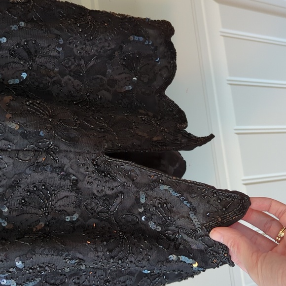 Vintage Stenay Sequined "Little Black Dress" with Cardigan - Picture 6 of 16